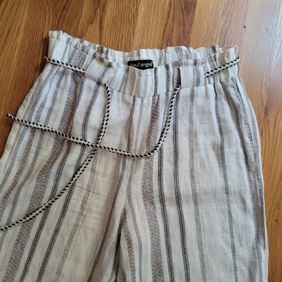 like an angel Wide Leg Drawstring Striped Pants Size L - Picture 3 of 5